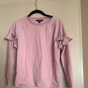 Ralph Lauren Pink Ruffled Long Sleeve Sweatshirt